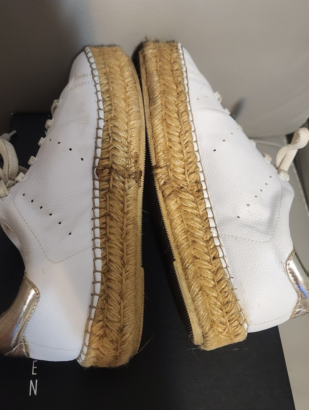 Steven Steve Madden Pappy White Gold Braided Jute Sneaker - Picture 3 of 9